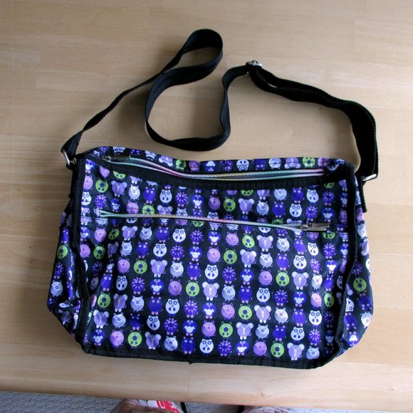 Casa di Borse Minimals Purple/Black Messenger Bag - Picture 2 of 9